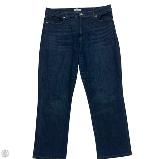 Jeans Cropped By Loft In Blue Denim, Size: 14