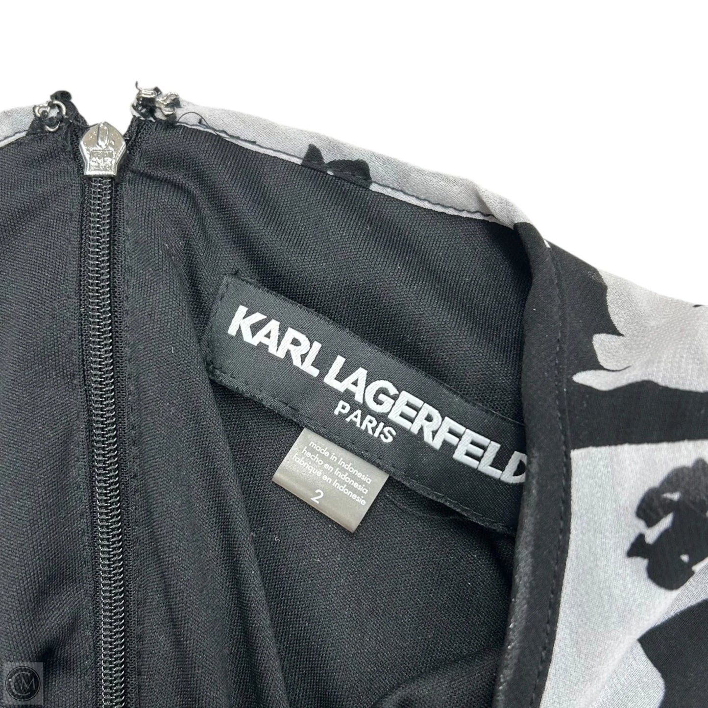 Dress Designer By Karl Lagerfeld In Black & White, Size: Xs