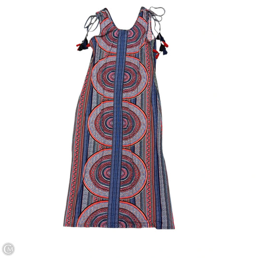 Dress Casual Maxi By Joan Vass In Blue & Red, Size: Xl