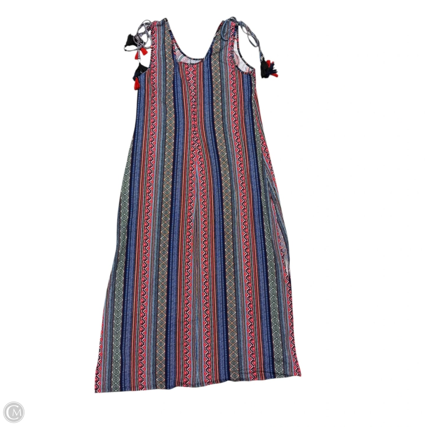 Dress Casual Maxi By Joan Vass In Blue & Red, Size: Xl