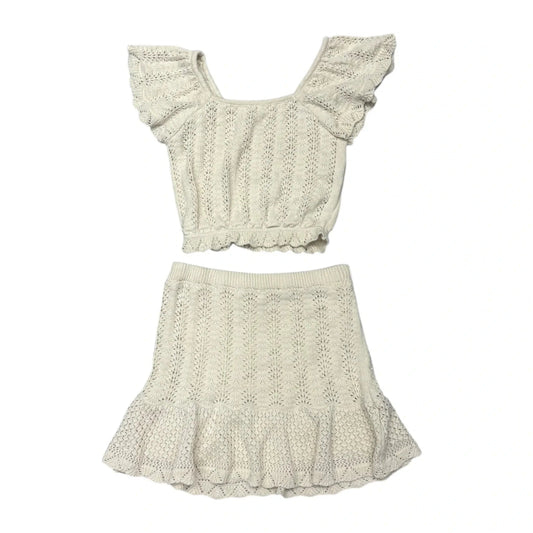 Skirt Set 2pc By Freshman In Cream, Size: M