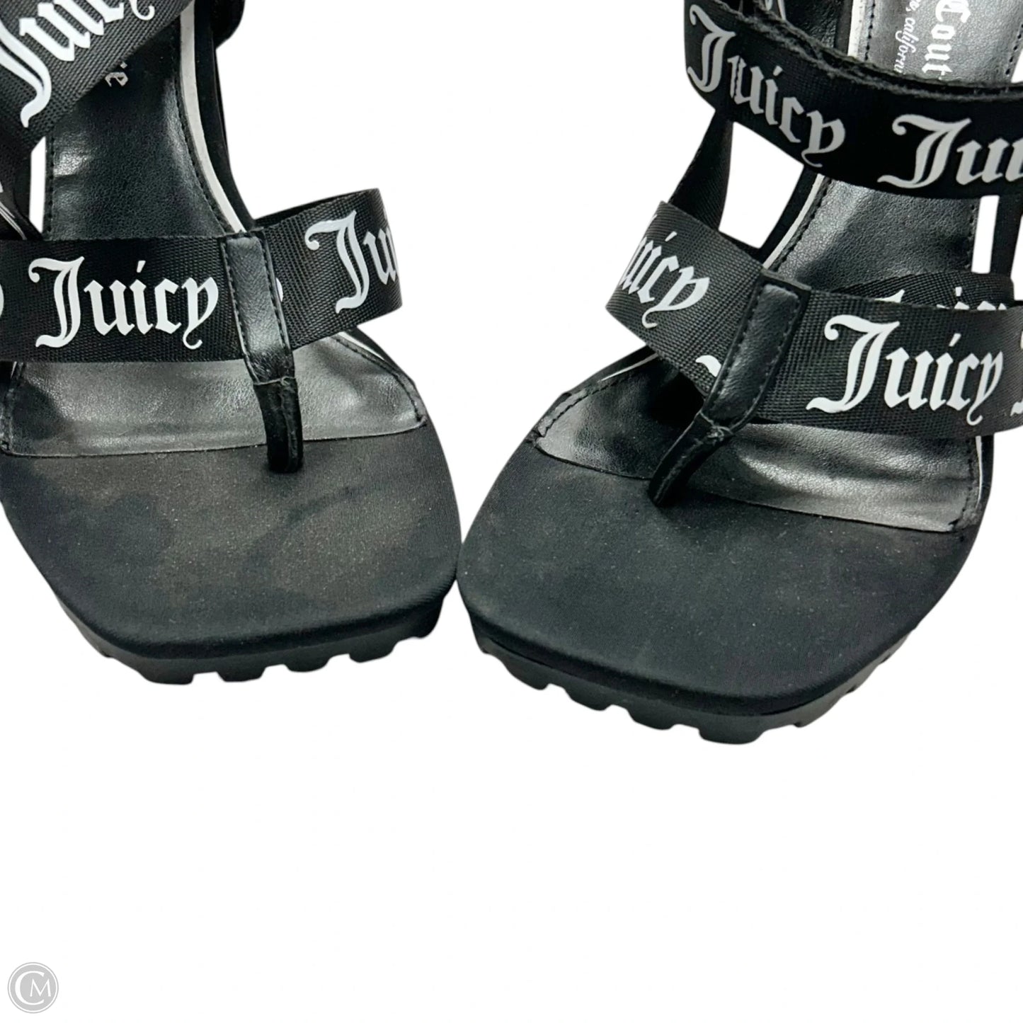 Sandals Heels Block By Juicy Couture In Black & White, Size: 8.5