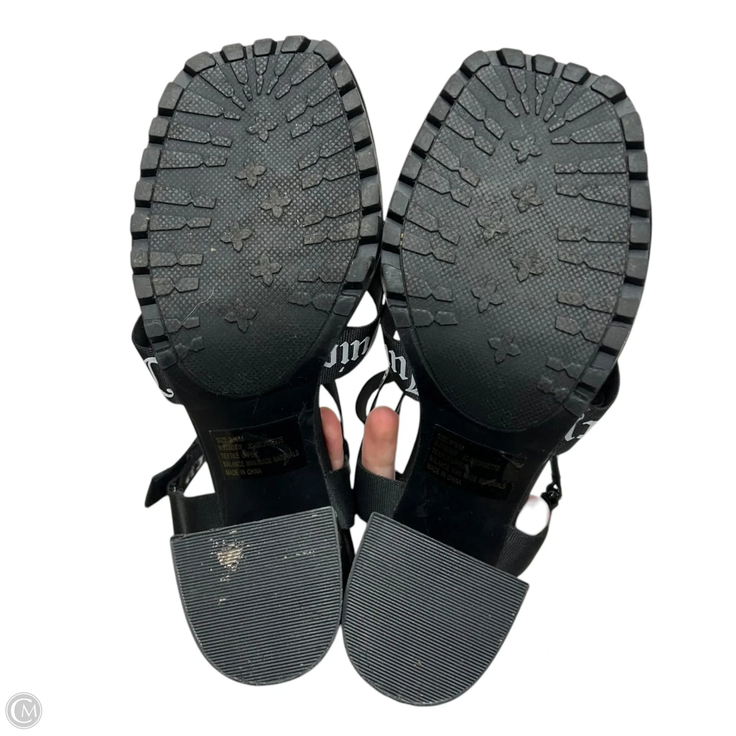 Sandals Heels Block By Juicy Couture In Black & White, Size: 8.5