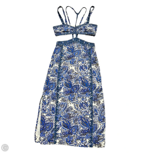 Dress Casual Midi By Free People In Blue & Cream, Size: Xs