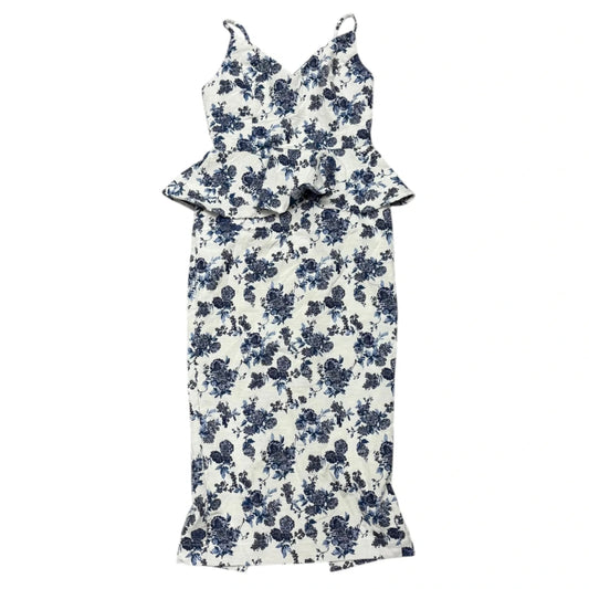 Dress Casual Midi By En Saison In Blue & White, Size: S