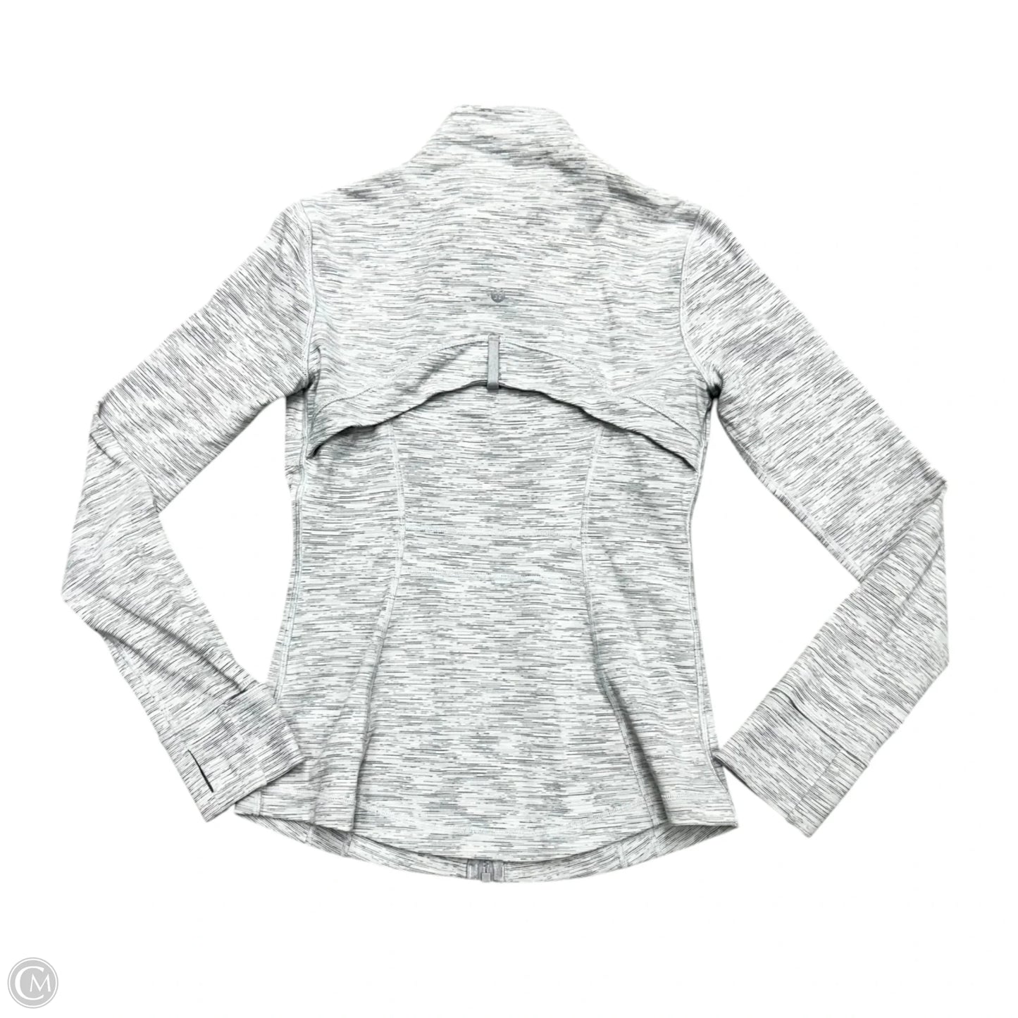 Athletic Jacket By Lululemon In Grey & White, Size: M