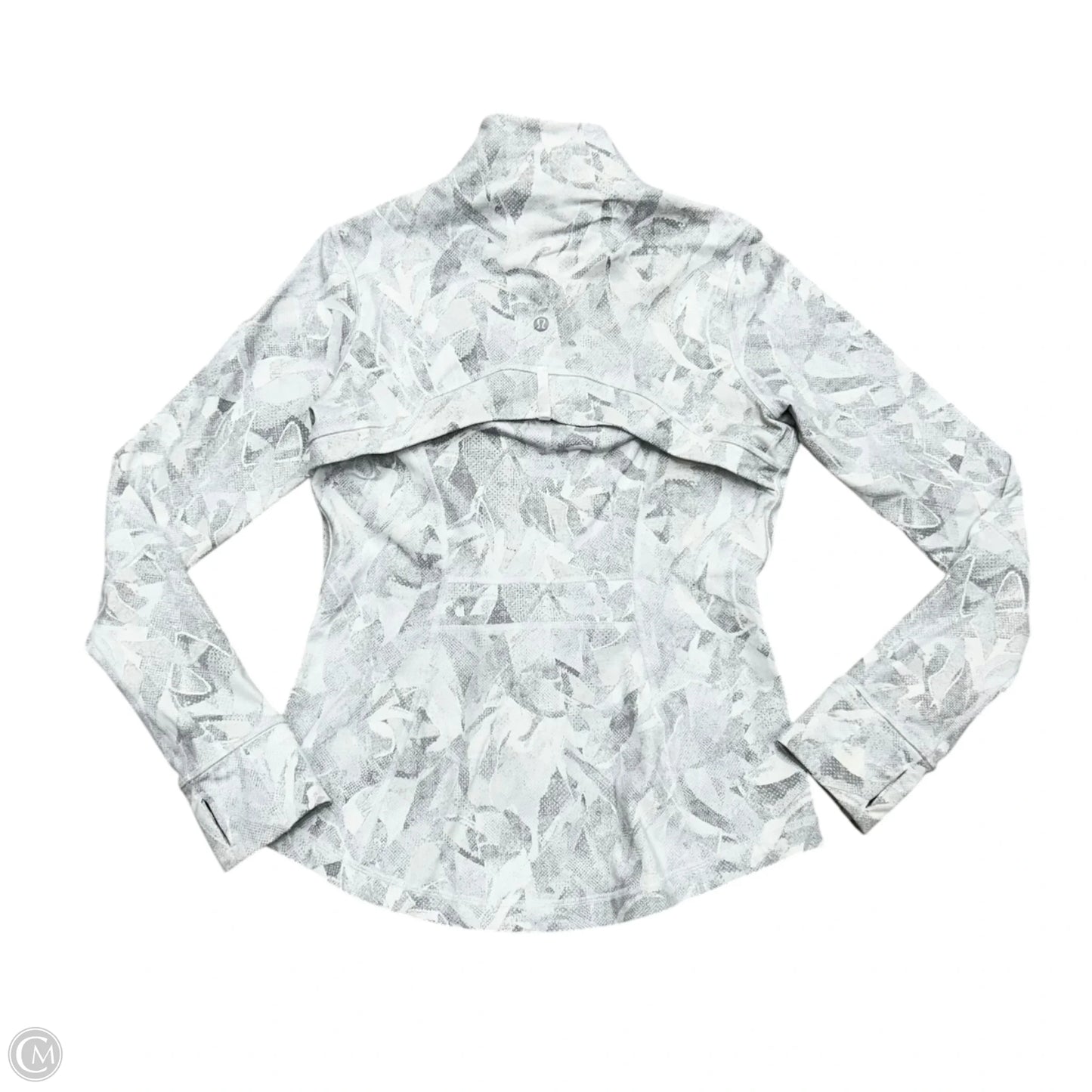 Athletic Jacket By Lululemon In Grey & White, Size: M