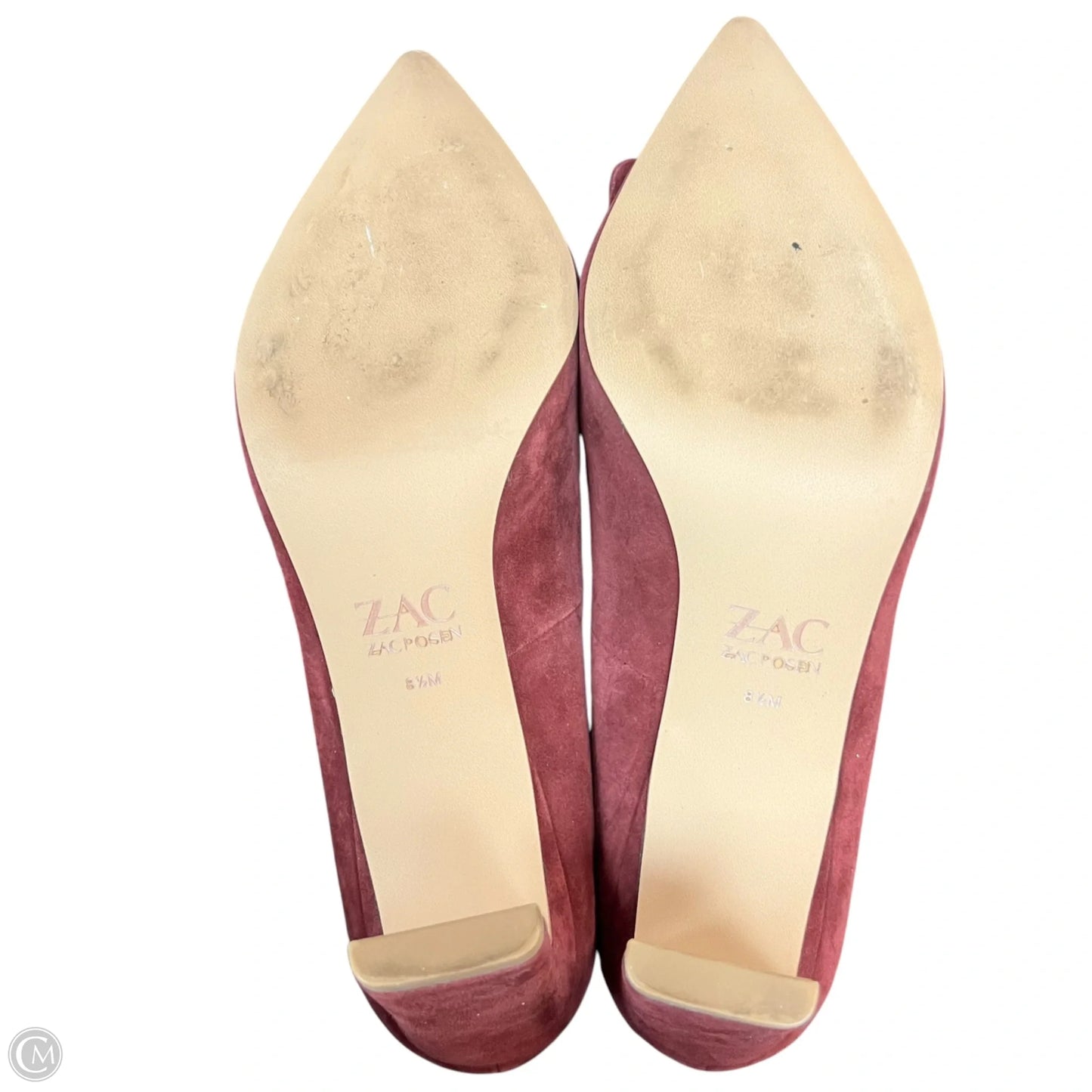 Shoes Designer By Zac By Zac Posen In Maroon, Size: 8.5