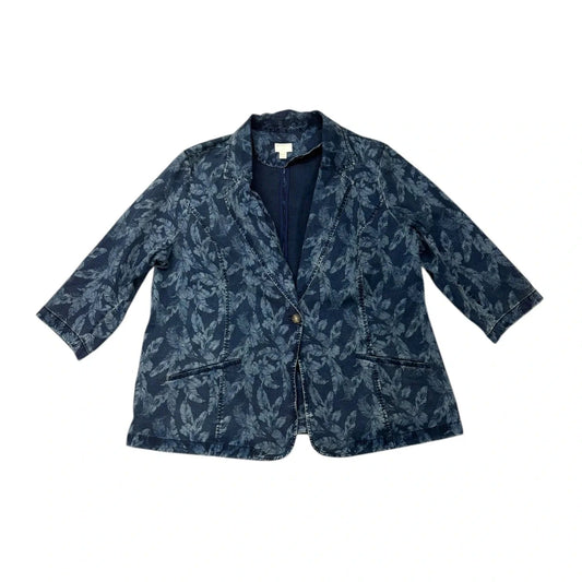 Jacket Denim By J. Jill In Blue Denim, Size: 2x