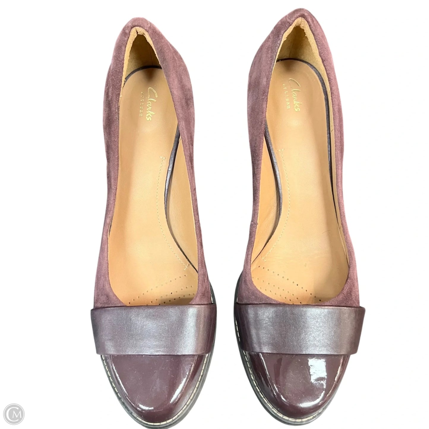 Shoes Heels Block By Clarks In Maroon, Size: 10