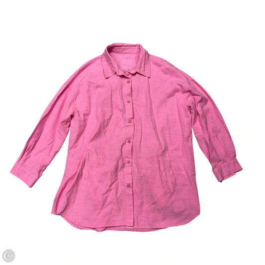 Top Long Sleeve By Avec Les Filles In Pink, Size: S