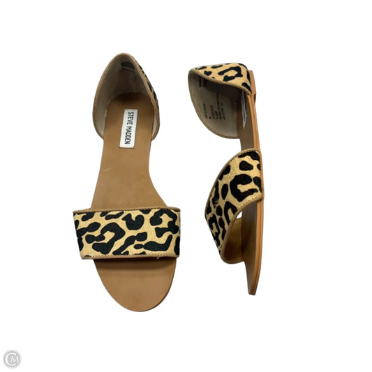 Sandals Flats By Steve Madden In Leopard Print, Size: 8