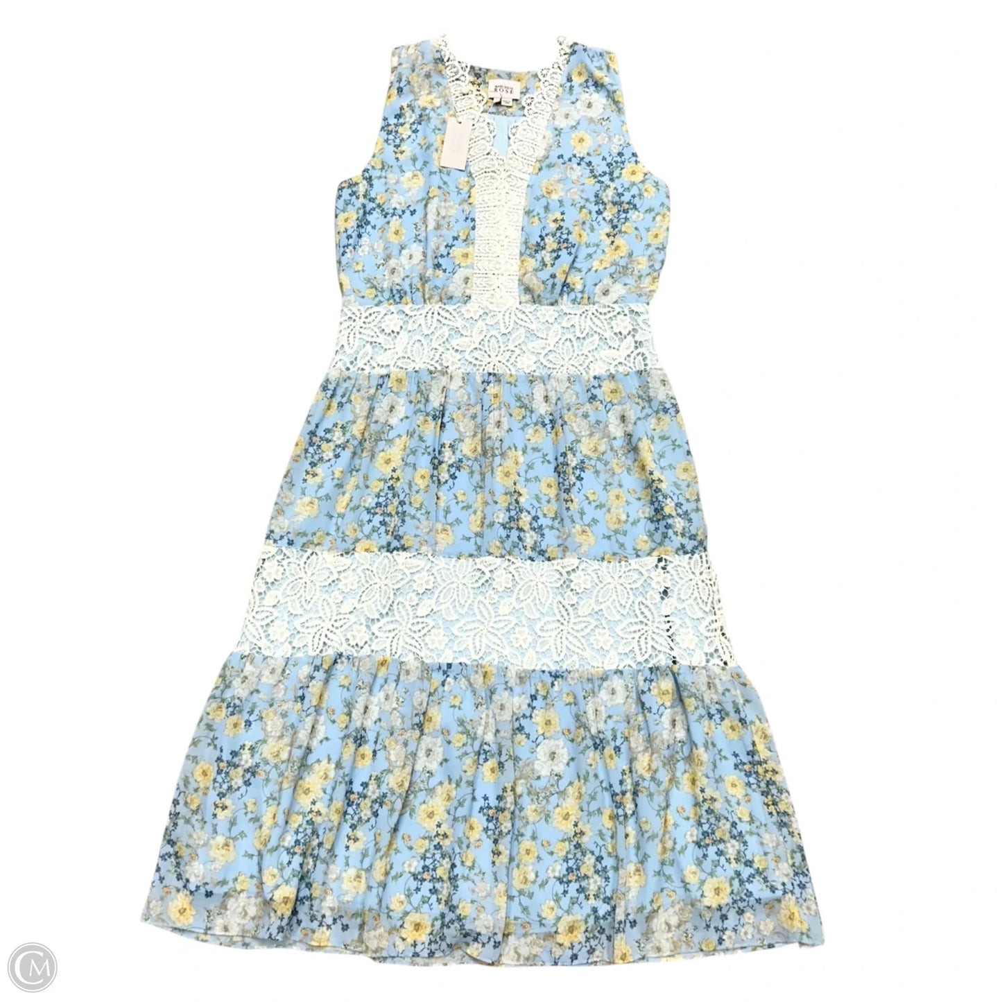Dress Casual Maxi By Marchesa Rose In Blue & Yellow, Size: M