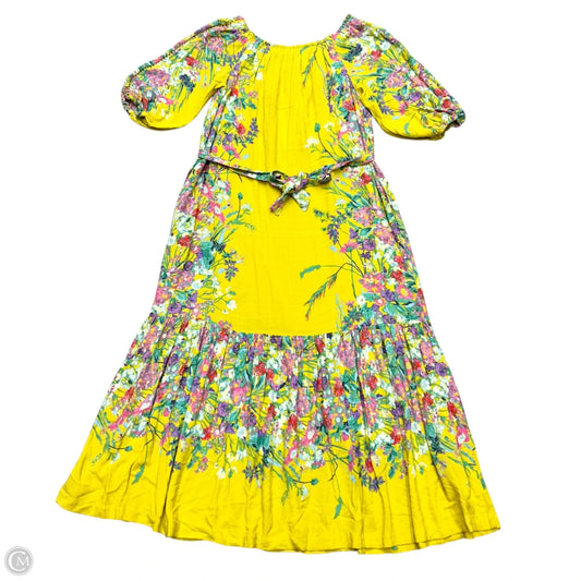 Dress Casual Maxi By Anthropologie In Pink & Yellow, Size: S