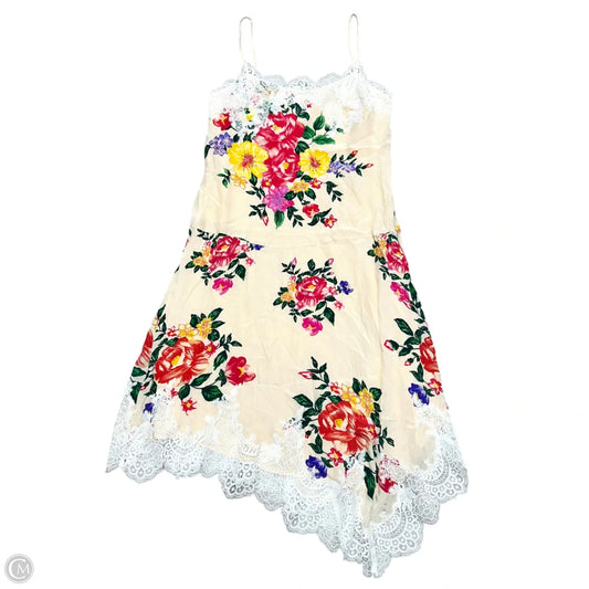 Dress Casual Midi By Anthropologie In Floral Print, Size: M