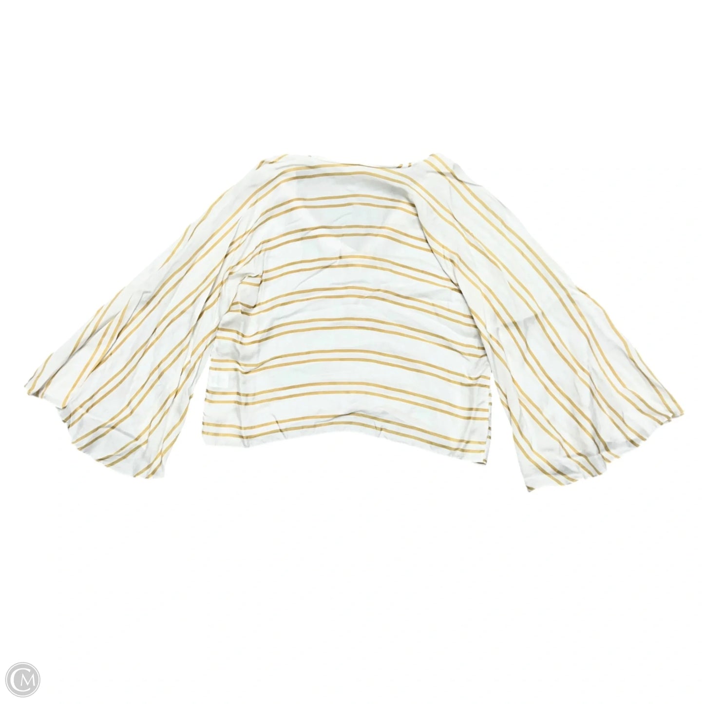 Top Long Sleeve By Guapa In White & Yellow, Size: M