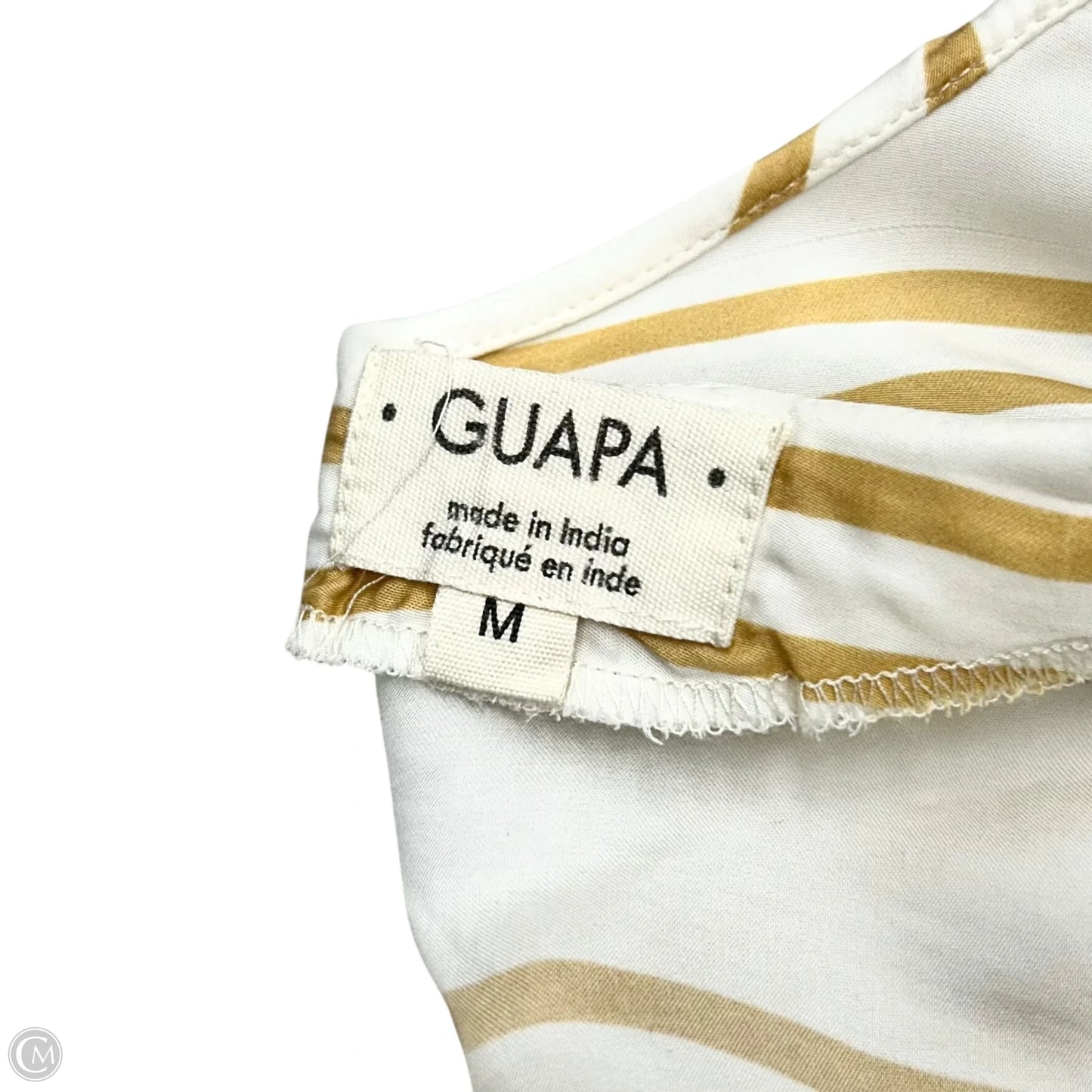 Top Long Sleeve By Guapa In White & Yellow, Size: M