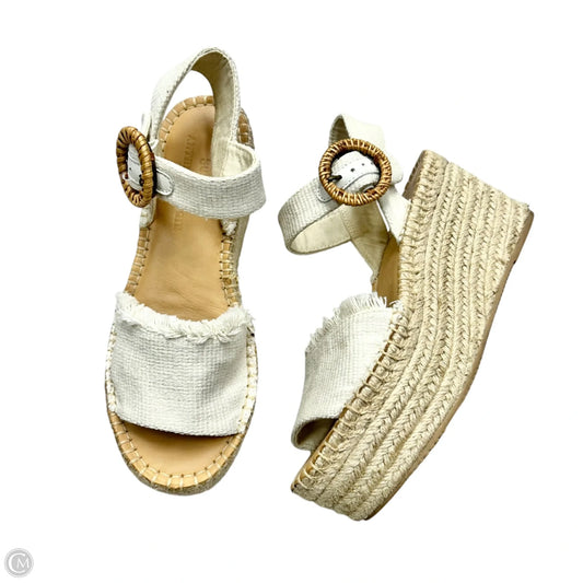 Sandals Heels Wedge By Anthropologie In Cream, Size: 7