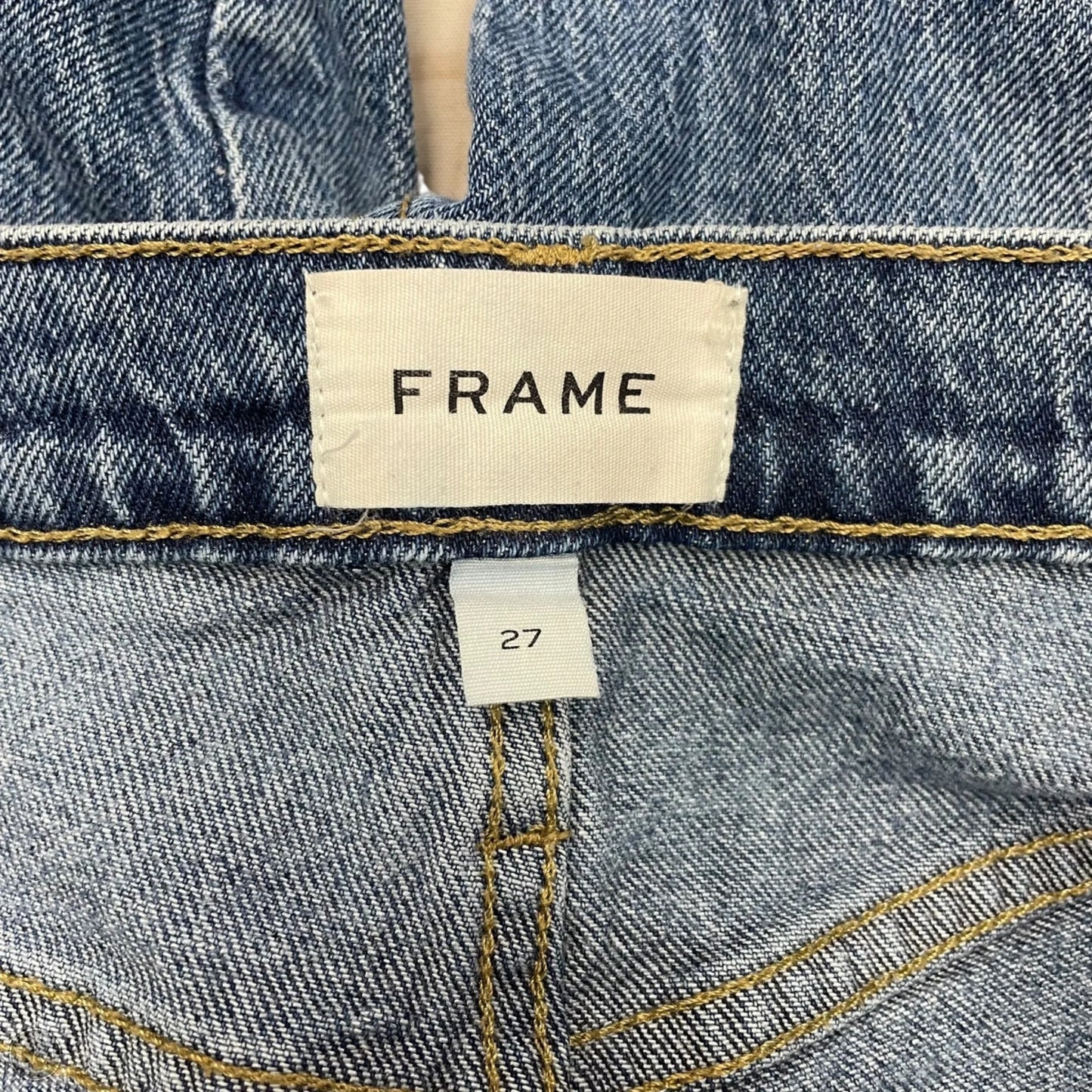 Jeans Straight By Frame In Blue Denim, Size: 4