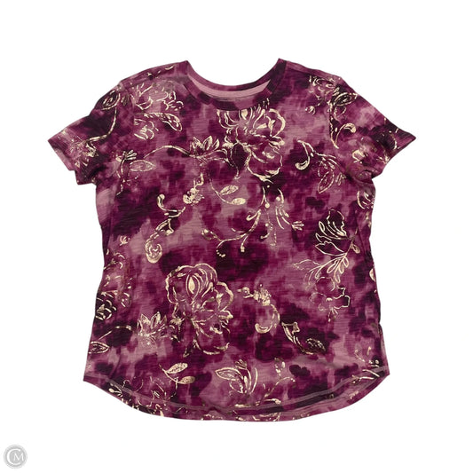 Top Short Sleeve By Pilcro In Pink & Purple, Size: M