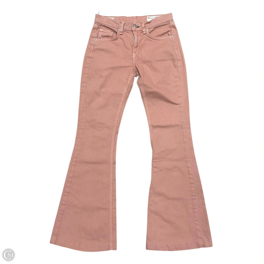 Jeans Flared By Rag And Bone In Pink Denim, Size: 4