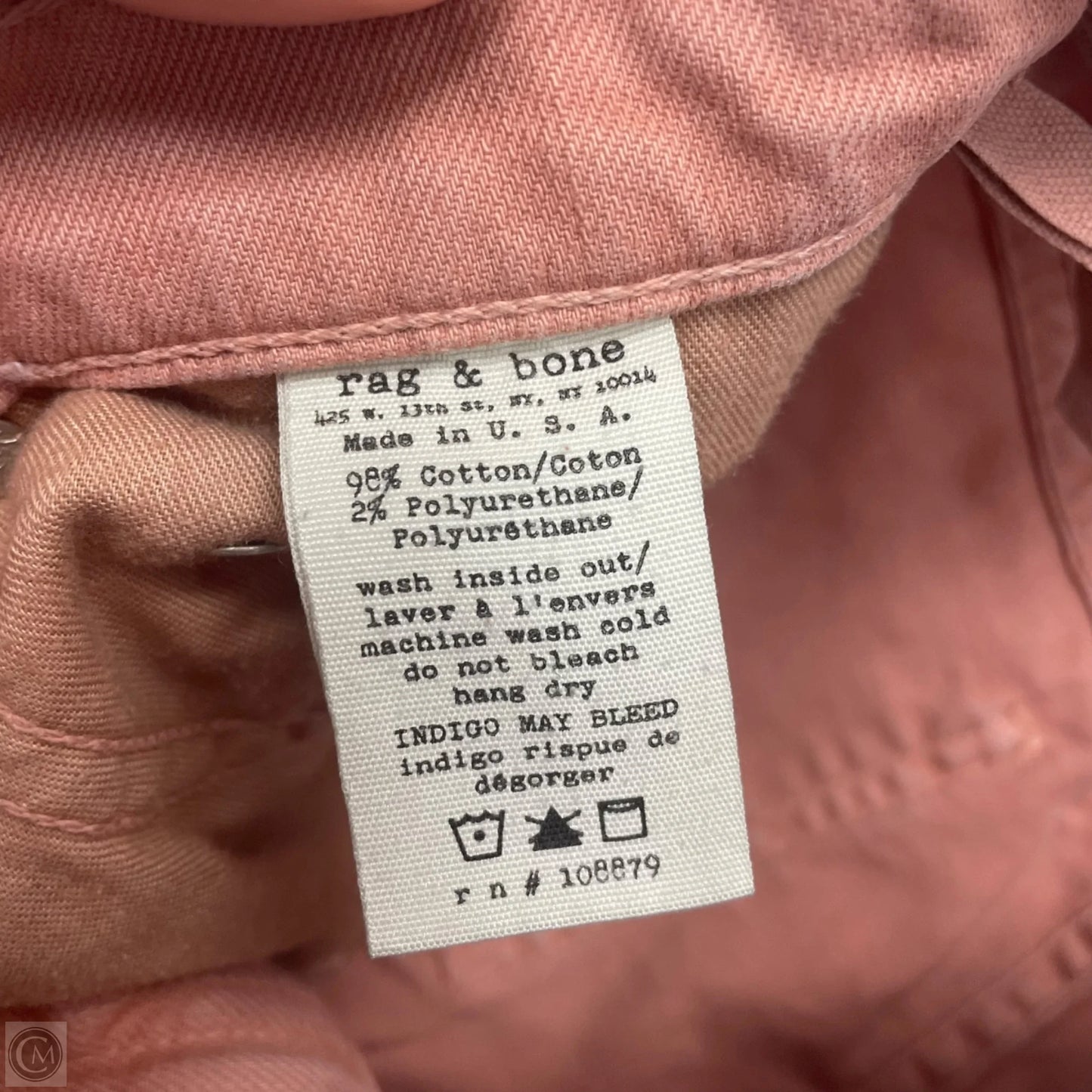 Jeans Flared By Rag And Bone In Pink Denim, Size: 4