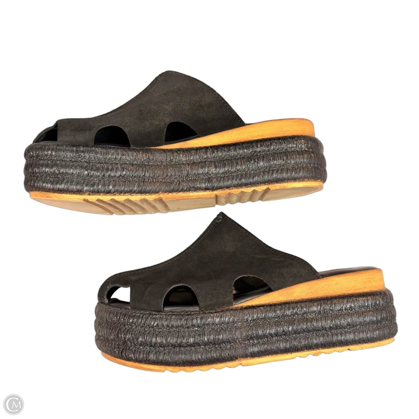 Sandals Heels Platform By Carlo Petra In Black, Size: 8.5