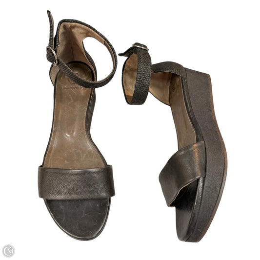 Sandals Heels Wedge By Coclico In Black, Size: 8