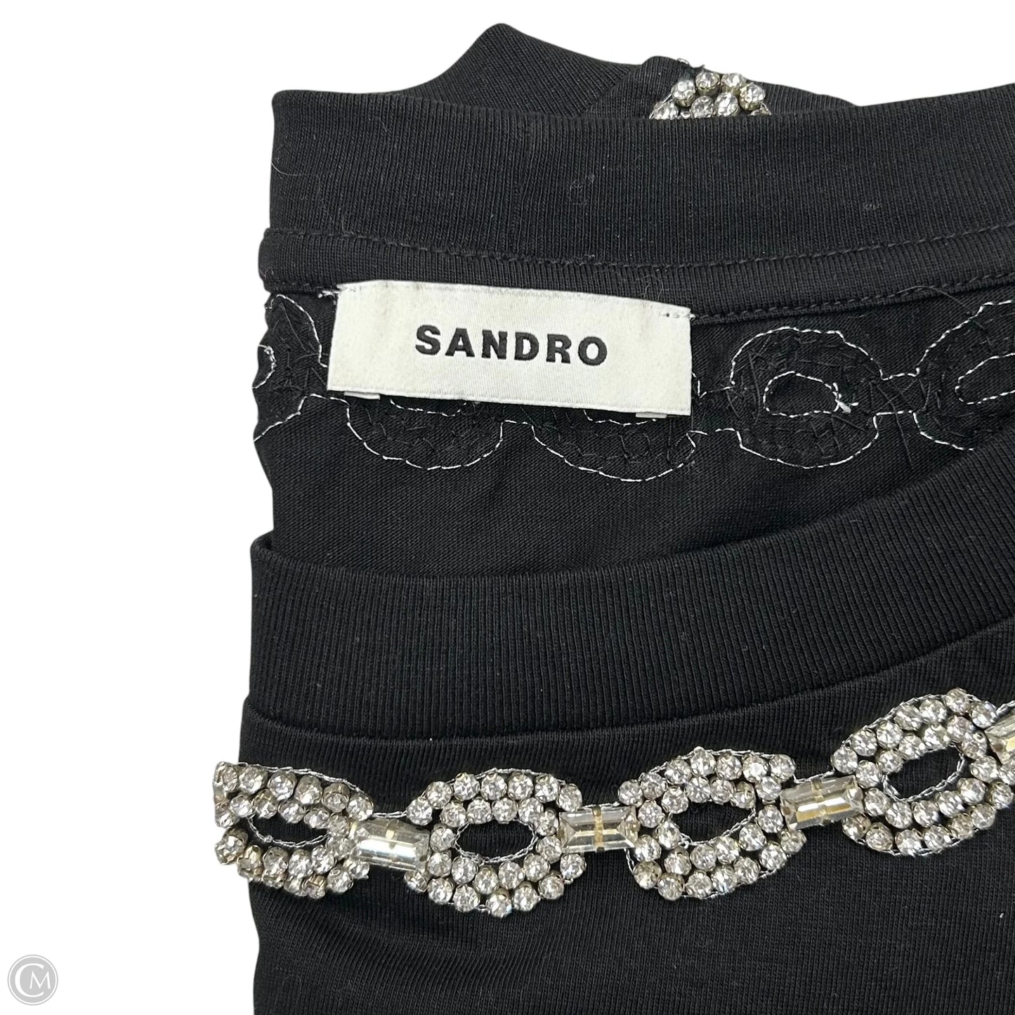 Top Short Sleeve Designer By Sandro In Black, Size: S