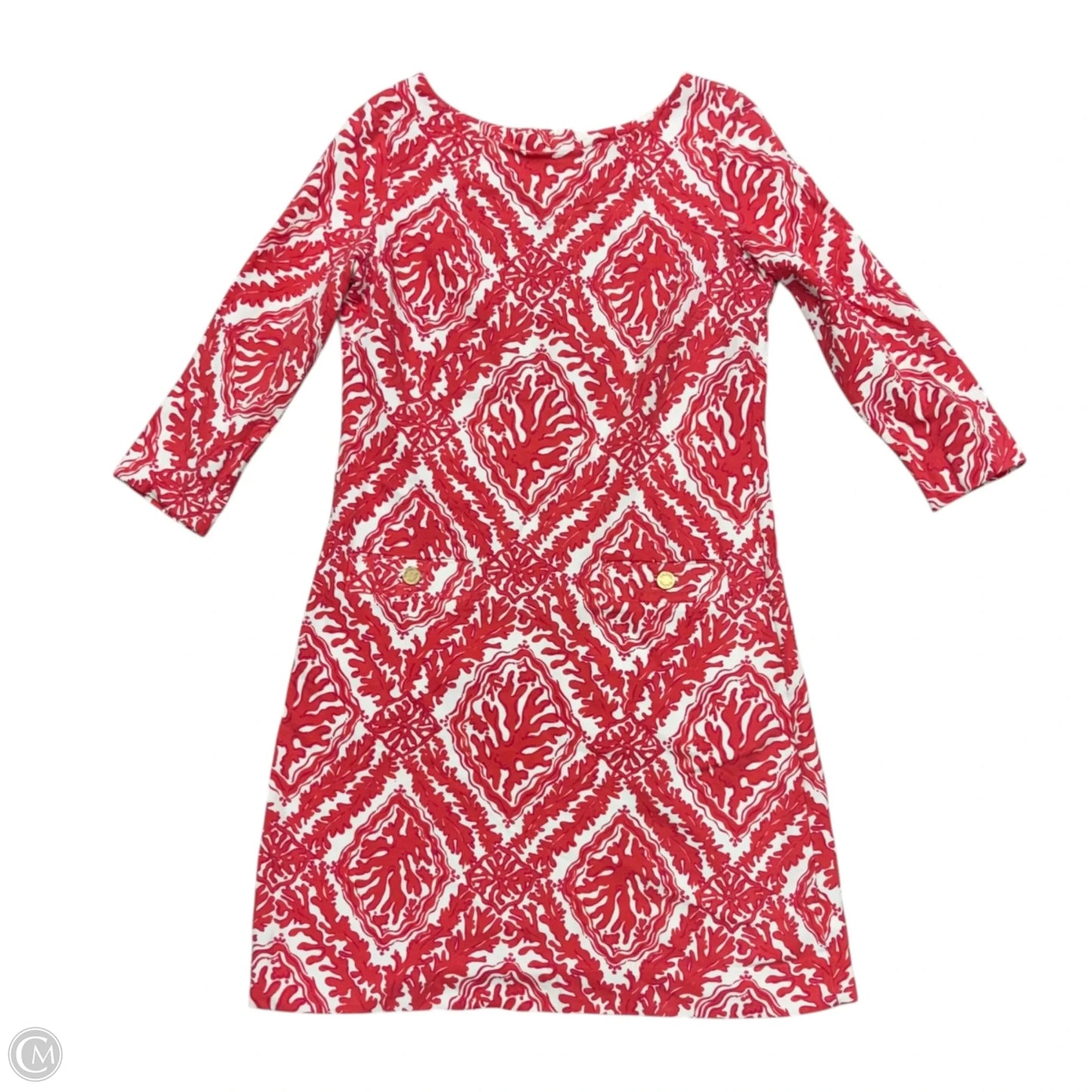Dress Designer By Lilly Pulitzer In Red & White, Size: S