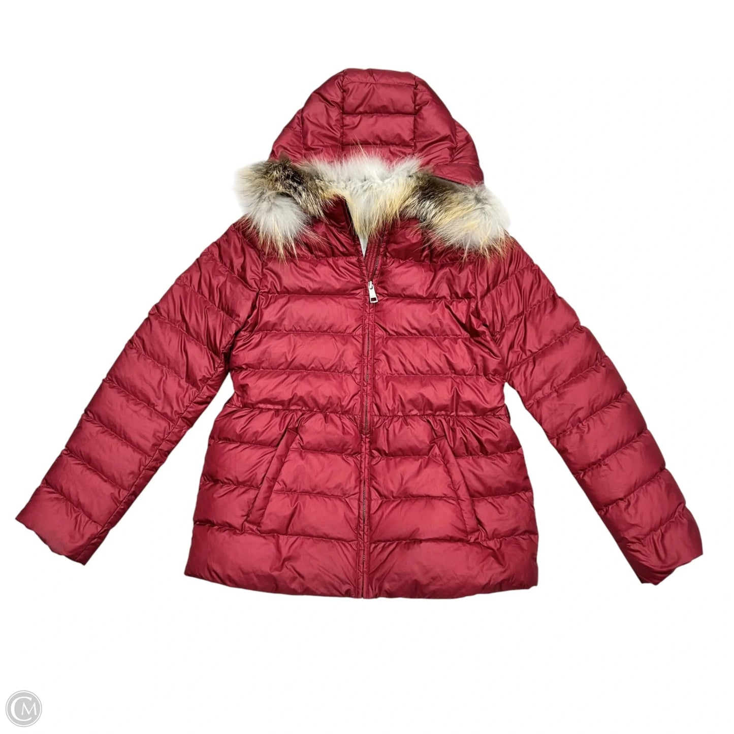 Coat Luxury Designer By Burberry In Red, Size: Xs