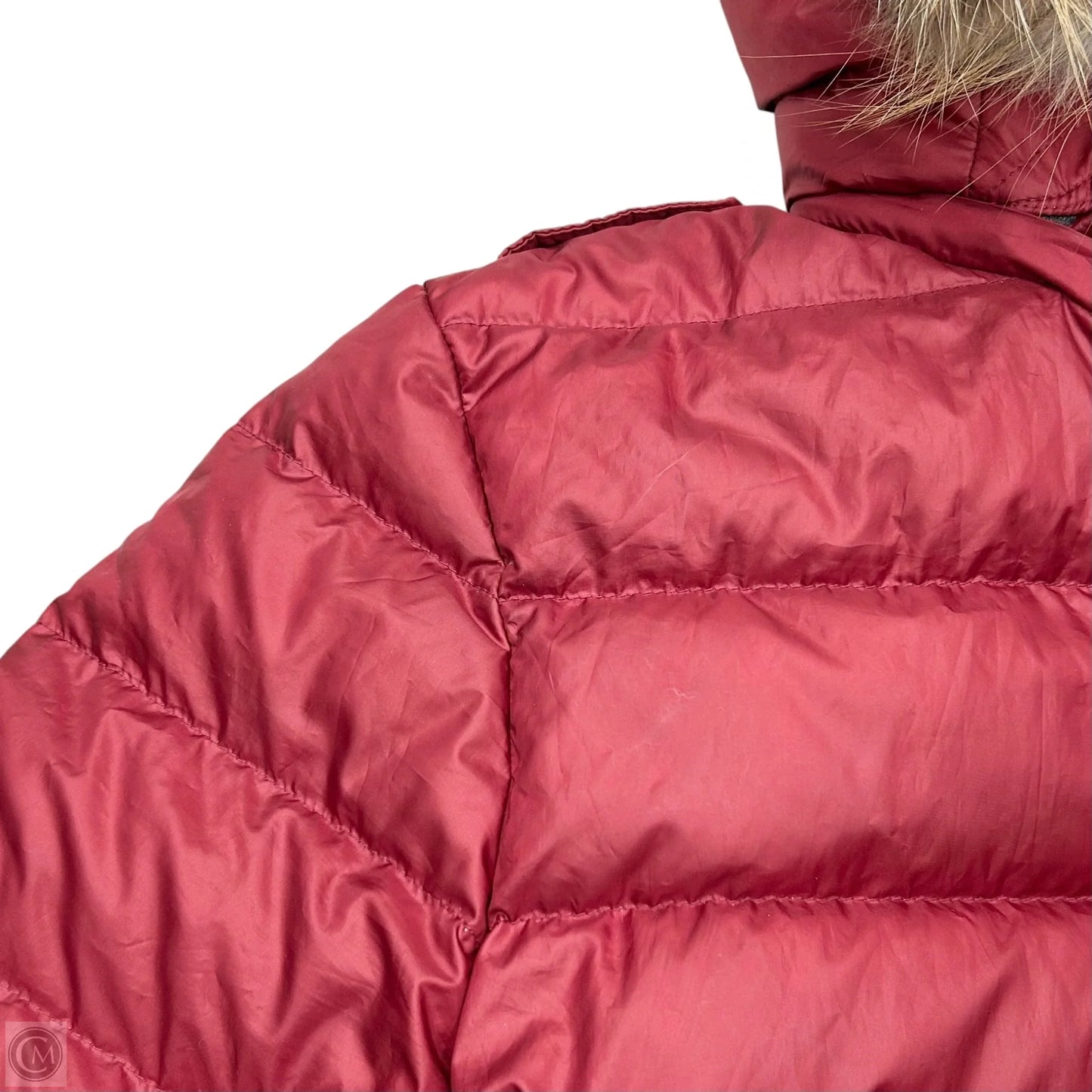 Coat Luxury Designer By Burberry In Red, Size: Xs