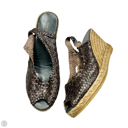 Sandals Heels Wedge By Erin Michael In Brown, Size: 9.5