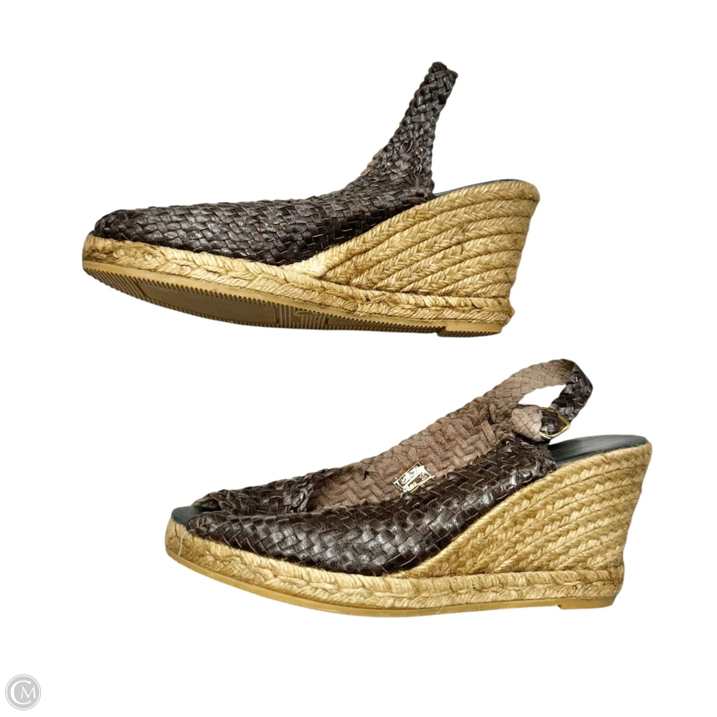 Sandals Heels Wedge By Erin Michael In Brown, Size: 9.5