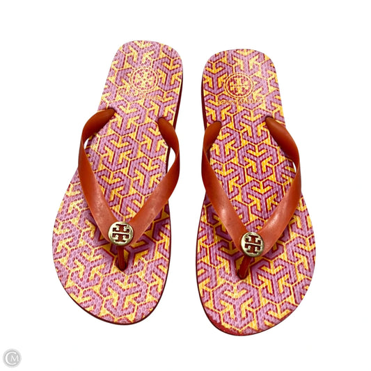 Sandals Designer By Tory Burch In Pink & Red, Size: 9.5
