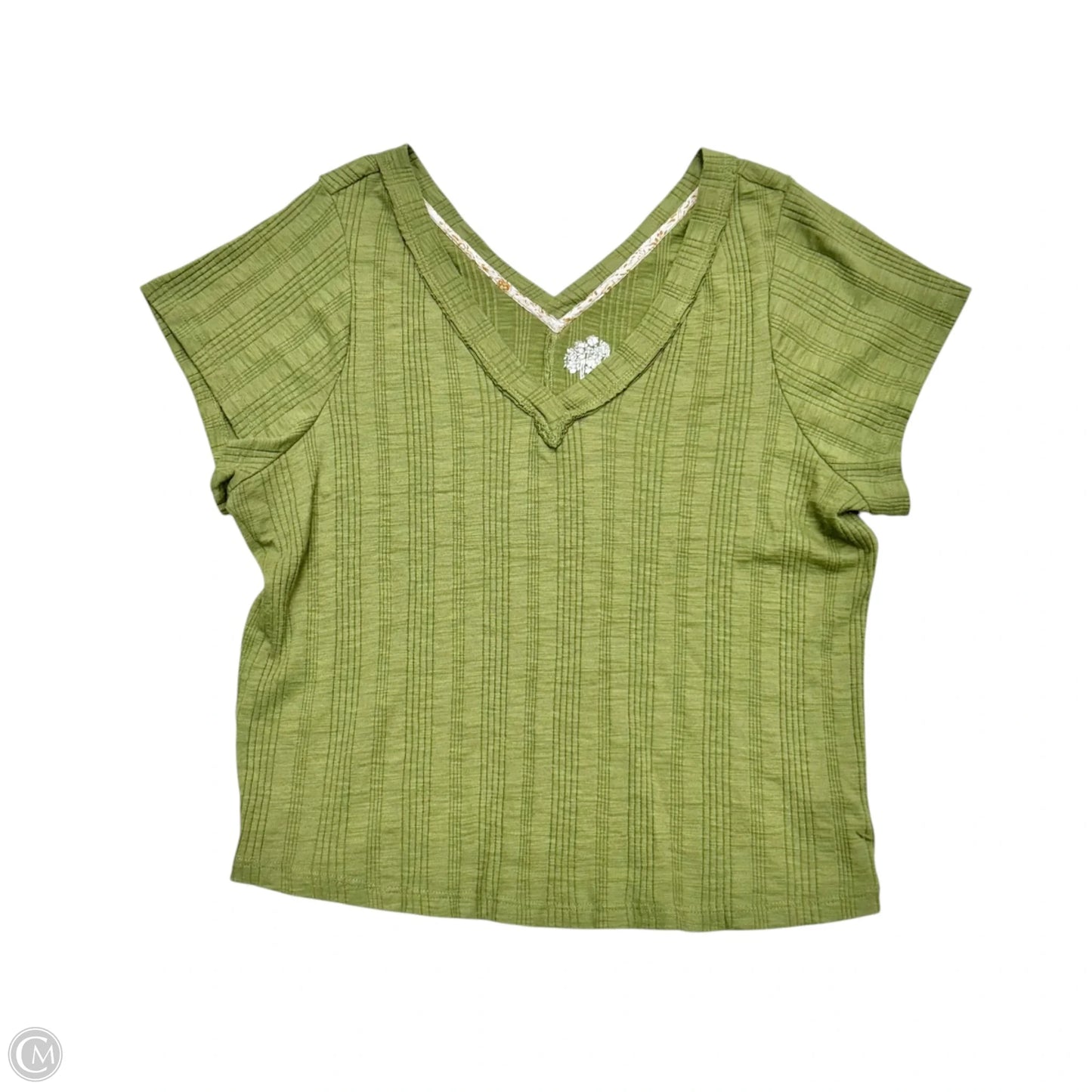 Top Short Sleeve Basic By Pilcro In Green, Size: 1x