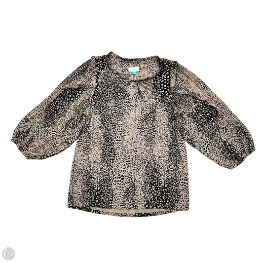 Top Long Sleeve By Maeve In Black & Brown, Size: 1x