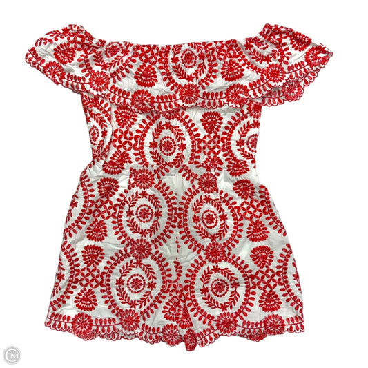 Romper By Entro In Red & White, Size: L