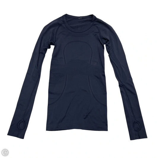 Athletic Top Long Sleeve Crewneck By Lululemon In Navy, Size: Xs