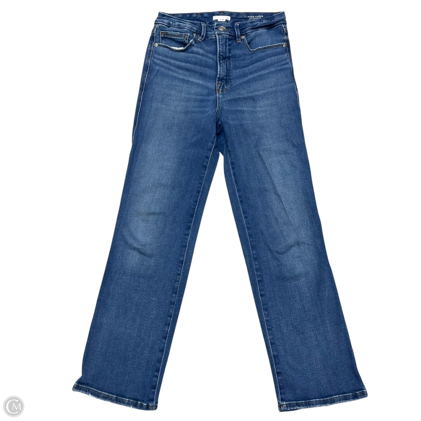 Jeans Straight By Good American In Blue Denim, Size: 4