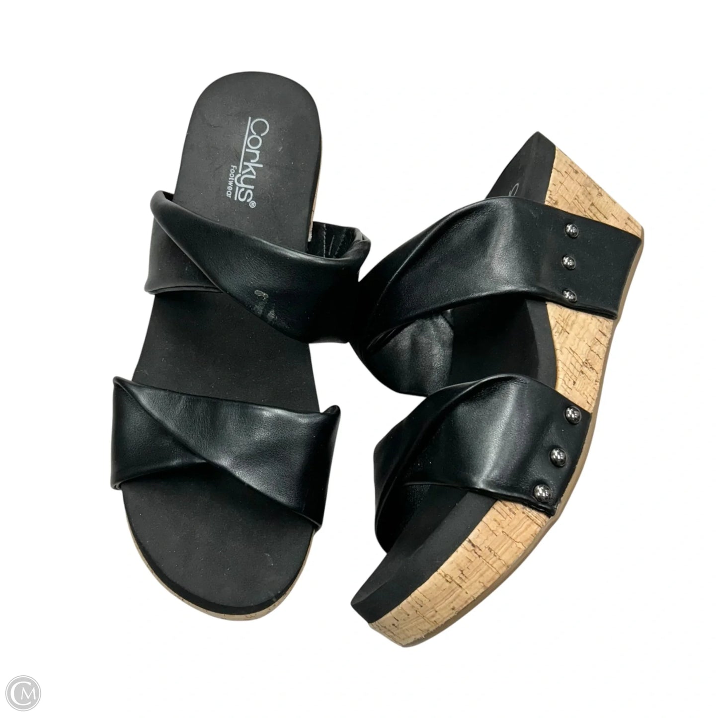 Sandals Heels Wedge By Corkys In Black, Size: 11