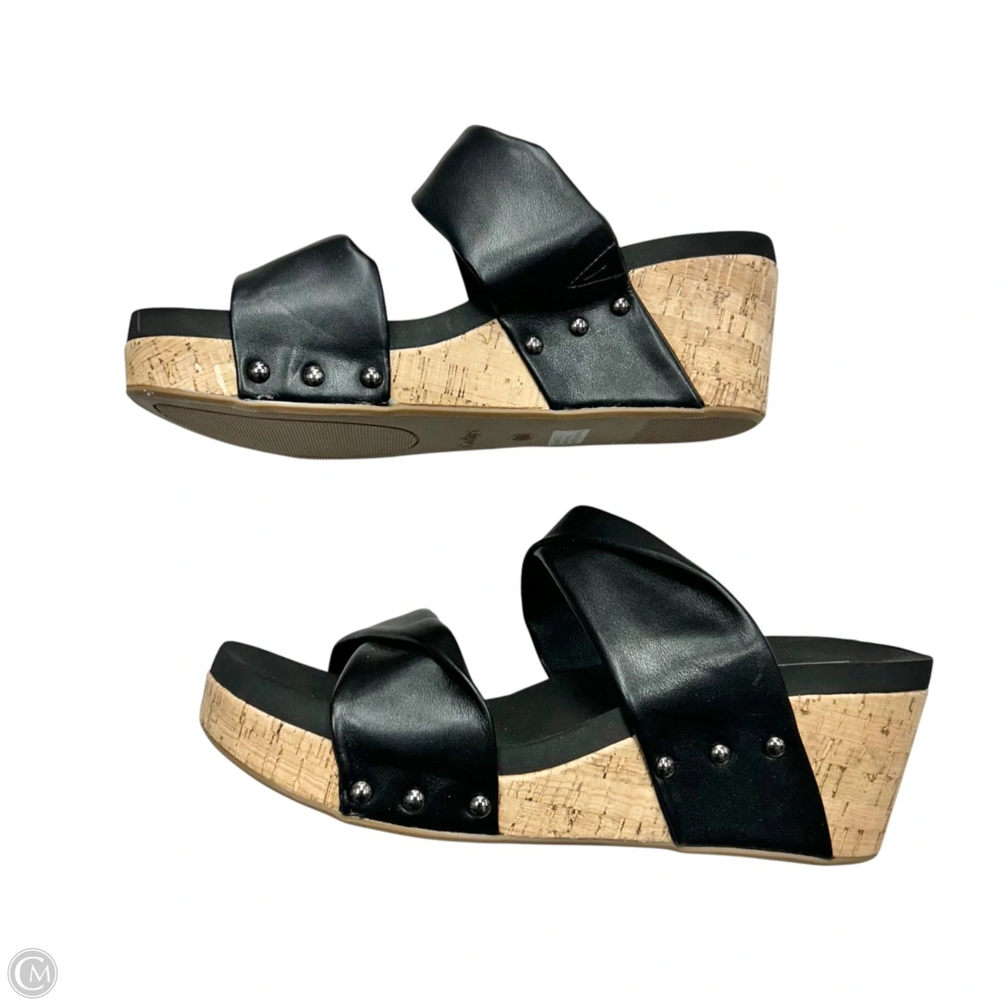 Sandals Heels Wedge By Corkys In Black, Size: 11