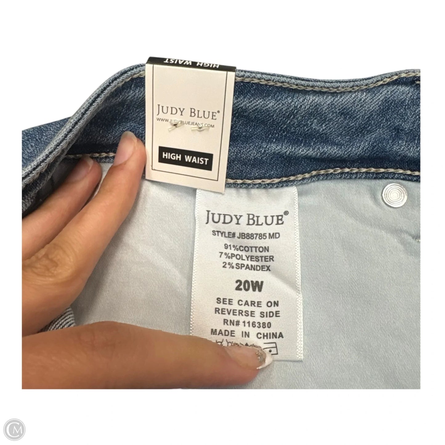 Jeans Straight By Judy Blue In Blue Denim, Size: 20