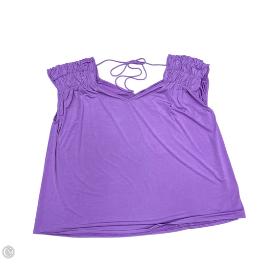 Top Short Sleeve By Dear Scarlett In Purple, Size: 2x
