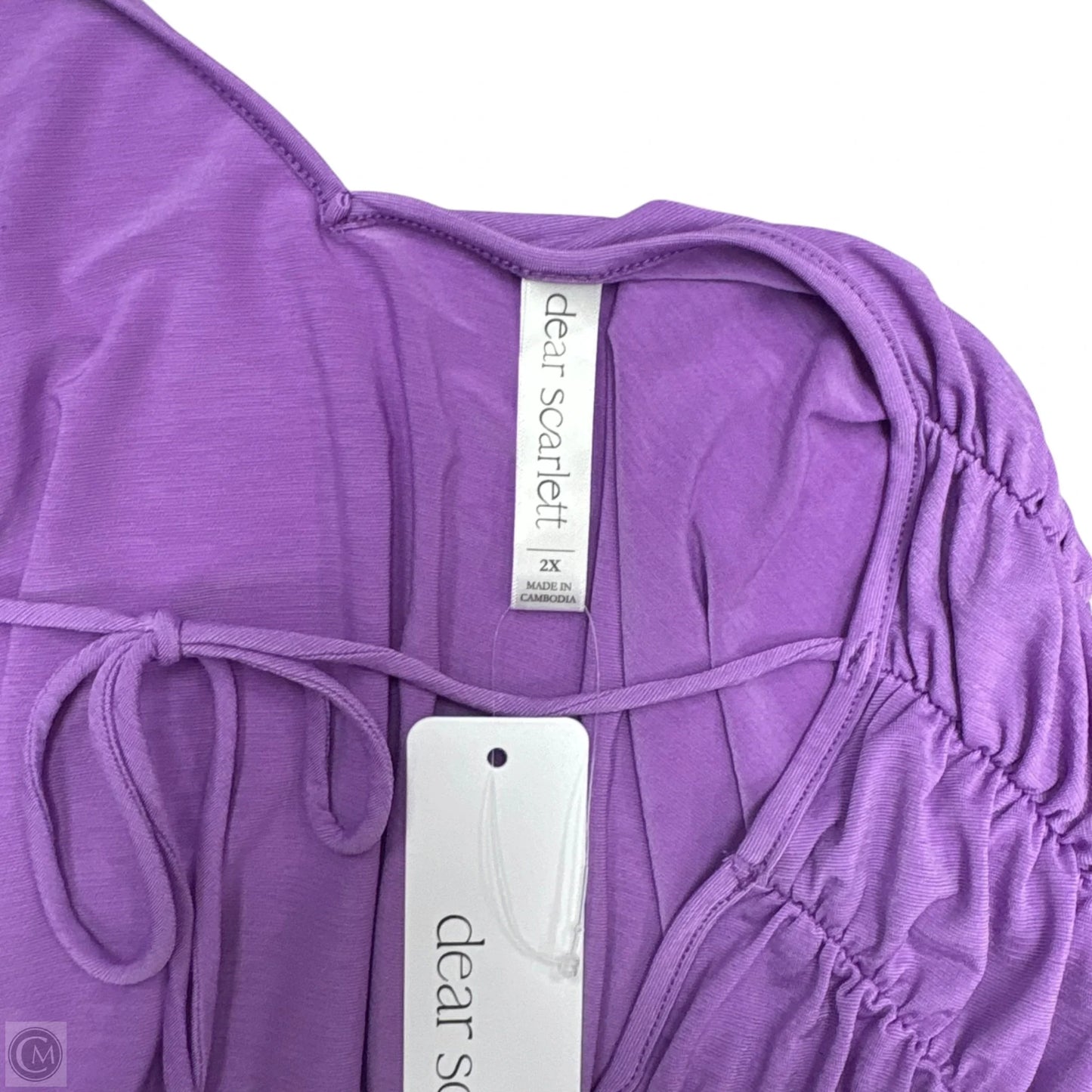 Top Short Sleeve By Dear Scarlett In Purple, Size: 2x