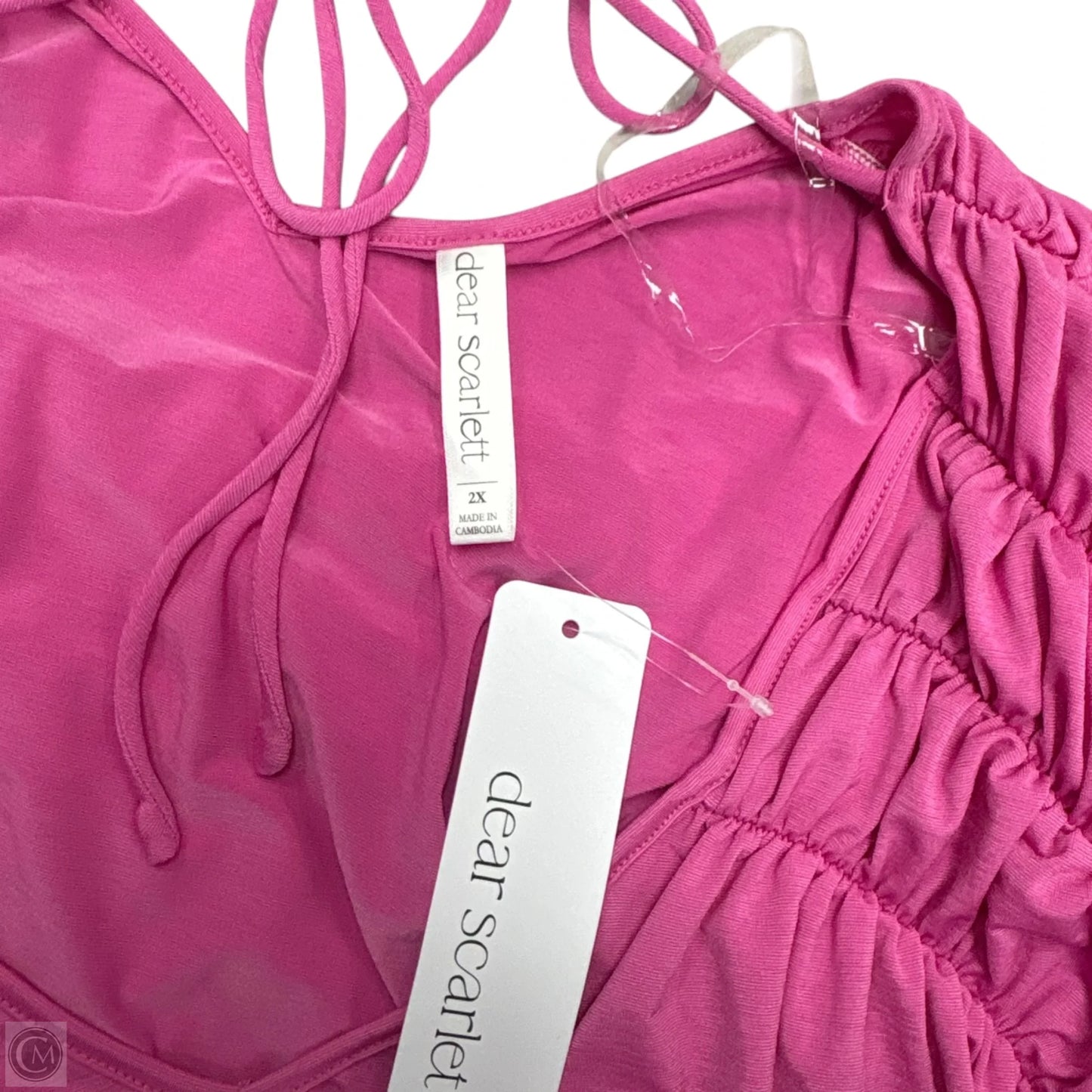 Top Short Sleeve By Dear Scarlett In Pink, Size: 2x