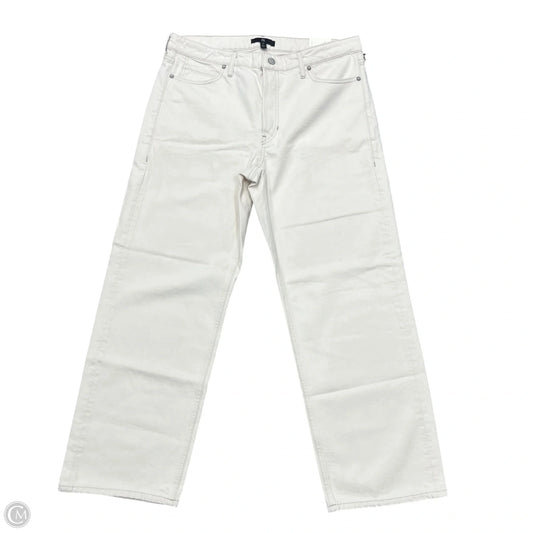 Jeans Wide Leg By Banana Republic In Cream Denim, Size: 12