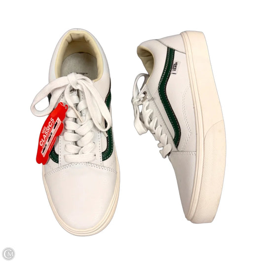 Shoes Sneakers By Vans In Green & White, Size: 8.5