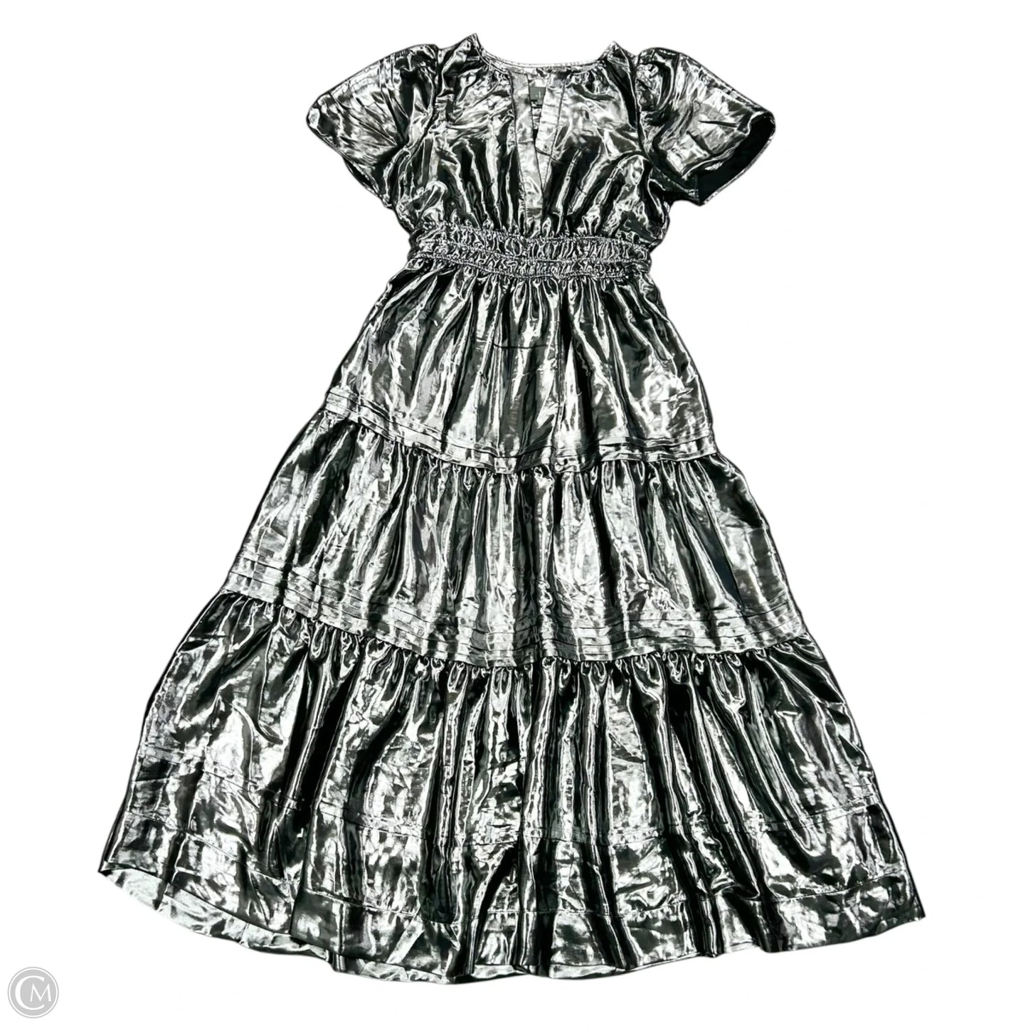 Dress Party Long By Anthropologie In Silver, Size: M
