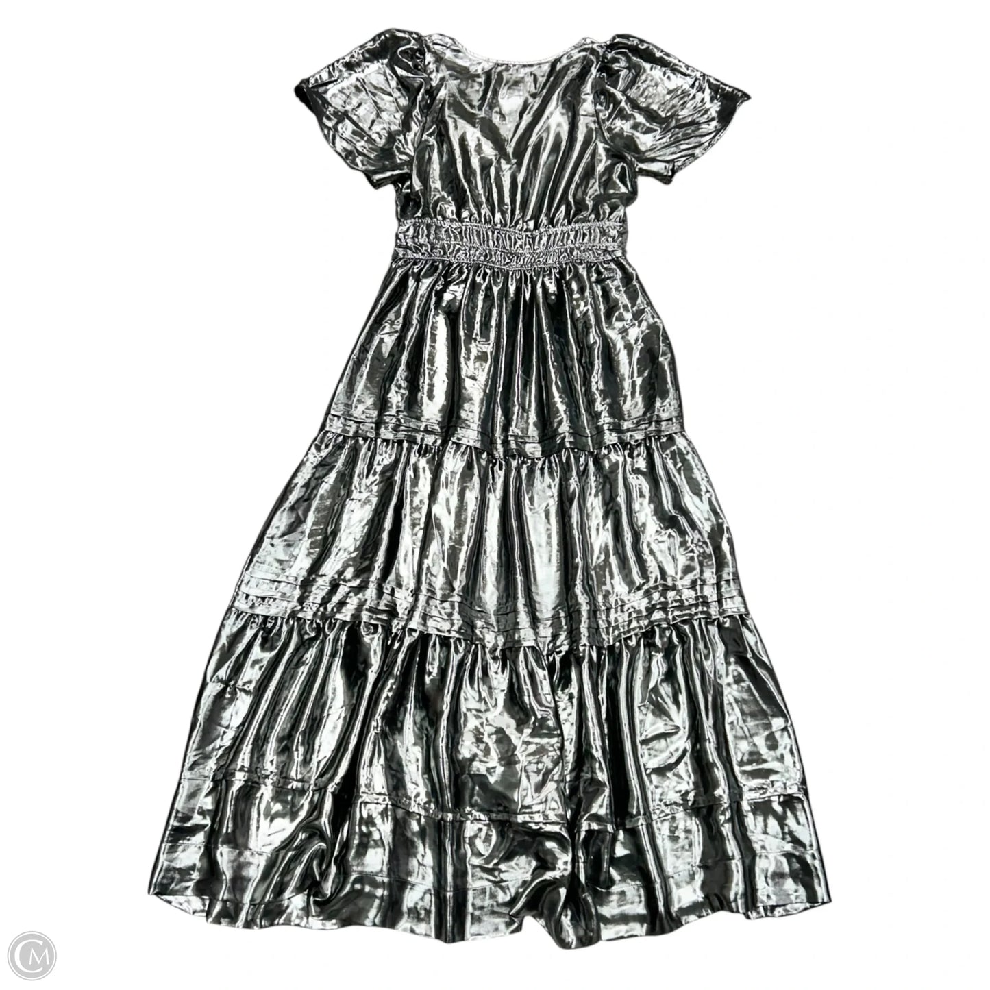 Dress Party Long By Anthropologie In Silver, Size: M